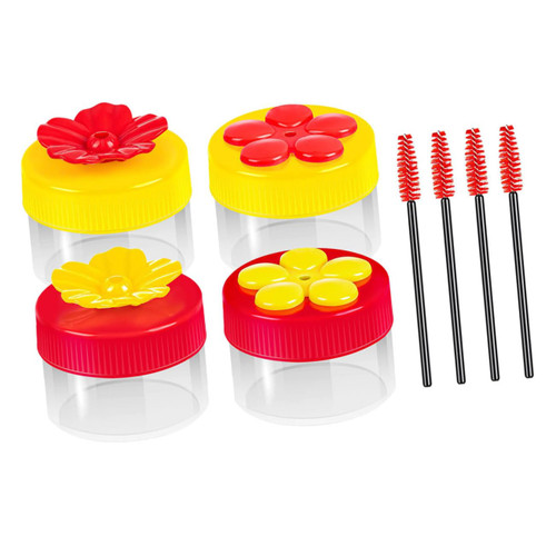 Kisangel 4 Sets Hummingbird Feeder Bird Food Feeder Mini Plastic Flower Feeder Plastic Flowers Feeders Bird Feeder Hummingbird Flower Feeder Hummingbirds Wild Abs Handheld