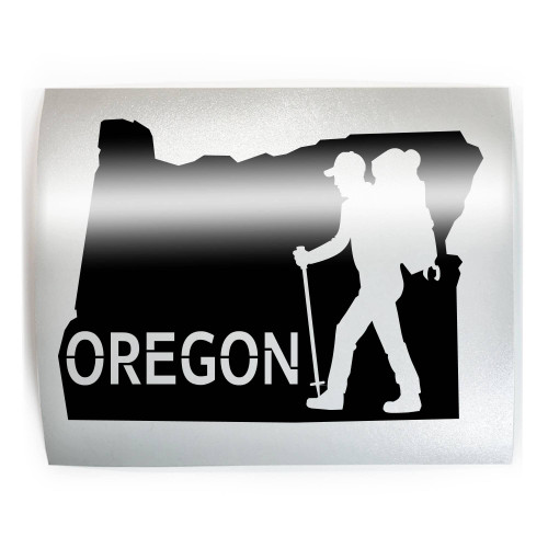 OREGON Hiker State - PICK COLOR & SIZE - Hiking Vinyl Decal Sticker B