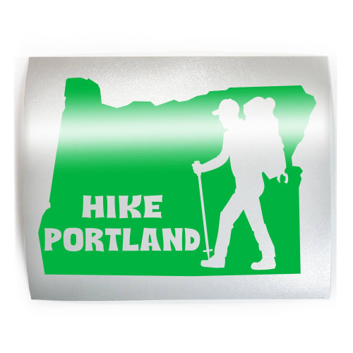 HIKE PORTLAND Oregon State Hiker - PICK COLOR & SIZE - Hiking Vinyl Decal Sticker F