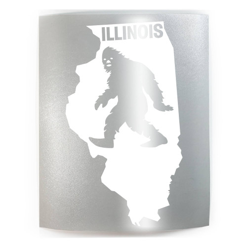 ILLINOIS Bigfoot State Sasquatch - PICK COLOR & SIZE - Vinyl Decal Sticker A