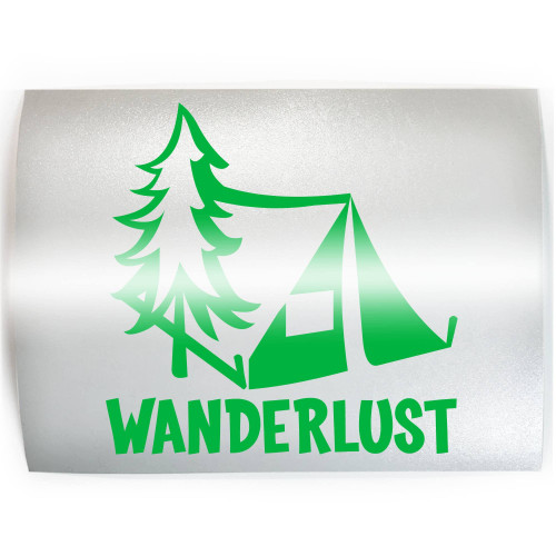 WANDERLUST Tent - PICK COLOR & SIZE - Hiker Camping Hiking Vinyl Decal Sticker F