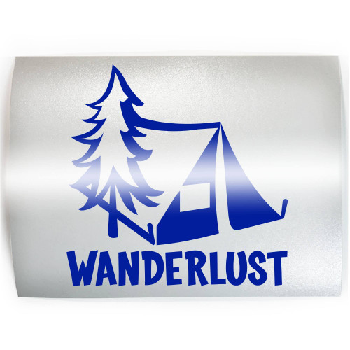 WANDERLUST Tent - PICK COLOR & SIZE - Hiker Camping Hiking Vinyl Decal Sticker E