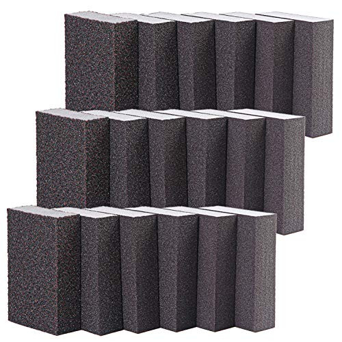 Elcoho 18 Pieces Sanding Sponge Coarse Medium Fine Superfine Extra Fine Very Fine 6 Different Specifications Assortment Sanding Block Pads, Washable and Reusable Sand Sponge Kit (18)