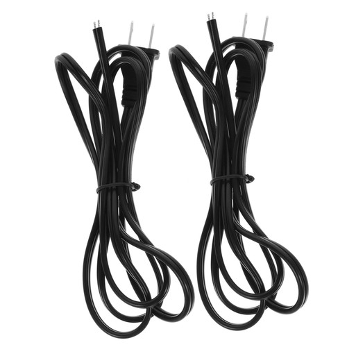 ULTECHNOVO 2pcs Power Cord Extension Cord 2 Prong Plug Power Cable 2 Prong 2 Prong Replacement Plug Power Cable for Appliance Lamp Cord with Plug Pin Plug Pure Copper PVC
