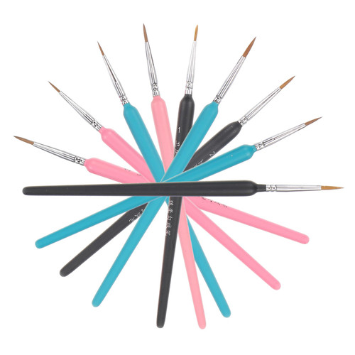 VILLCASE 9Pcs Set Watercolor Liner Miniature Paint Brushes fine tip Paint Brush Micro Paint Brush Miniature Painting Brushes Watercolor paintbrushes Wooden Stroke Watercolor Brush