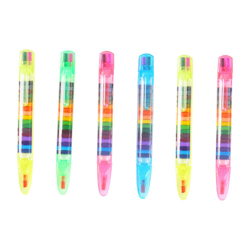 Hohopeti 6pcs 20 Color Crayons Stacking Crayon Block Crayon Kids Crayons for Toddlers China Marker Pencil Grease Marker Stacking Point Crayon Stacker Pupils Multicolor Pen Plastic Oily