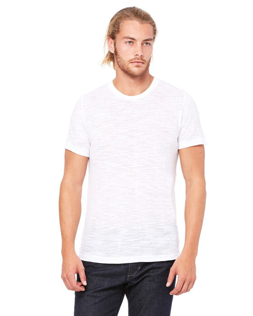 Bella + Canvas Unisex Poly-Cotton Short-Sleeve T-Shirt - White SLUB - M - (Style # 3650 - Original Label)
