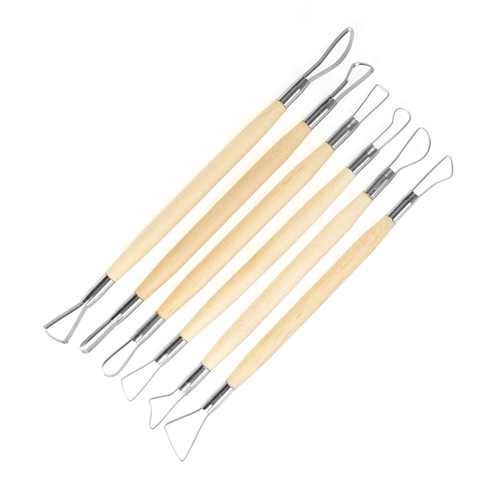 6Pcs Double Ended Wax Carving, Small Clay Sculpting Loops Rakes Clay Tools Sculpting Clay Sculpting Tools Set Pottery Modelling Shaping Craft Kit