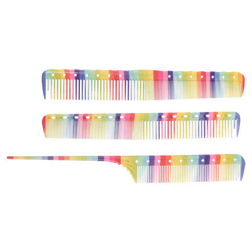 Mikinona 3pcs Rainbow Comb Plastic Tail Comb Teasing Comb Stylists Hair Comb Tail Pin Comb Hair Combs for Women Fine Tooth Comb Hair Salon Supplies Miss Japanese-style
