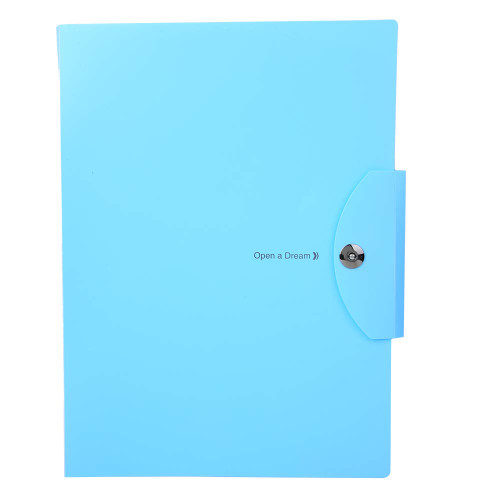 Expanding File Folders, Blue 5 Layer A4 Document Folder, PVC Plastic Envelope with Magnetic Buckle Closure - Organize and Secure Your Files in Style