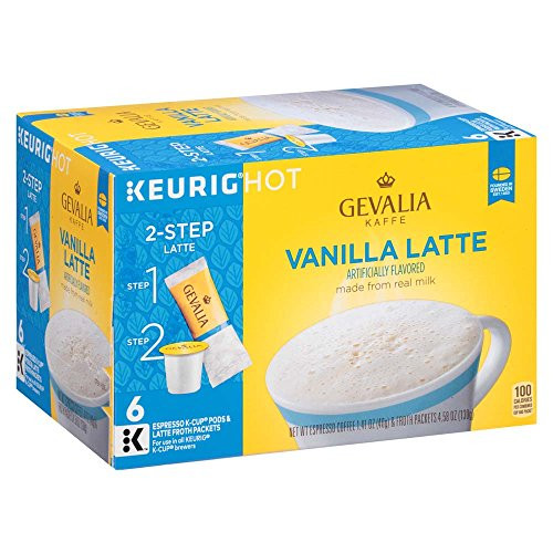Gevalia Vanilla Latte Espresso K Cup Coffee Pods & Froth Packets (6 Count)