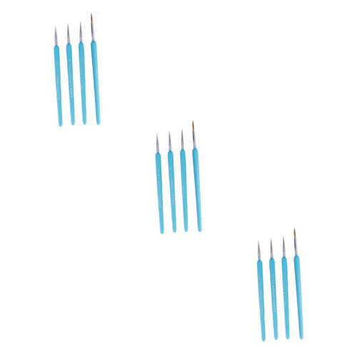 TEHAUX 12 Pcs Fine Detail Paint Brushes Miniature Paint Brushes Micro Detail Brush Acrylic Detail Brush Oil Watercolor Brush Art Supplies Kids Kits Child Wooden Oil Paint Brush