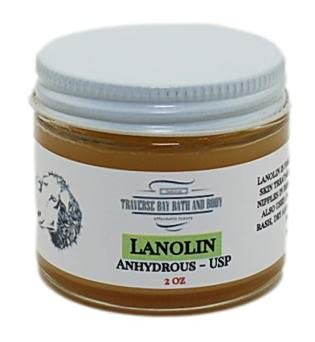 Lanolin - Anhydrous - USP, 2 oz, Glass Jar with Lid Soap making, lotion, creams, bath, beauty, 100% pure lanolin