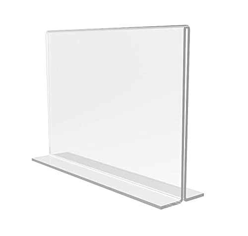 FixtureDisplays? 1PK 6 x 4" Clear Acrylic Sign Holder for Tabletops, Horizontal Table Tent Frame Photo Sign Menu, Bottom Insert 11193-2-6X4-NEW-NF Peel Off Protective Film (White) Before use.