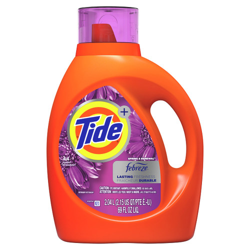 Tide Plus Febreze Freshness Spring & Renewal HE Turbo Clean Liquid Laundry Detergent, 69 fl oz, 44 loads
