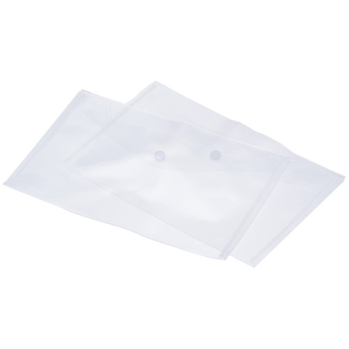 MECCANIXITY File Folders, A5 Size Plastic Envelopes Document Organizer with Snap Button for Home Office Stationery, Clear Pack of 12