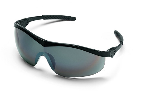 MCR Safety ST117 Storm Ratchet Bayonet Temple Single Lens Glasses with Black Frame and Silver Mirror Lens MCR Safety ST117 Storm Ratchet Bayonet Temple Single Lens Glasses with Black Frame and Silver Mirror Lens