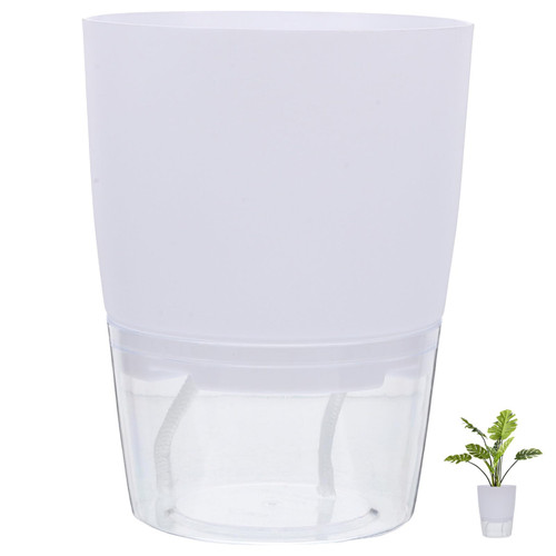 BESTOYARD Flower Pot Flower Container Self Watering Pot Automatic Watering Planters Flower Planting Pot Plant Container Planter Pots Planter with Drainage Bonsai Pot Plastic White Flowers