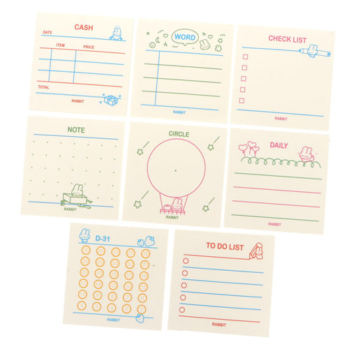 NUOBESTY 1 Note Set to Do List Stickers Sticky Memo Notes Post Sticky Memo Pads Self-Adhesive Note Pads Planner Tabs Colored Sticky Notes Memo Sticker Notebook Paper Student Plate
