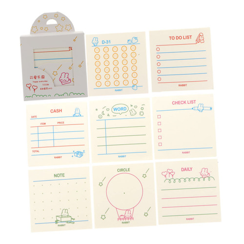 KALLORY 1 Note Set Note Paper Sticker Post Sticker Memo Self-Adhesive Note Pads Memo Notes to Do List Stickers Sticky Chart Paper Self- Stick Memo Pads Planner Boxed Plate Student