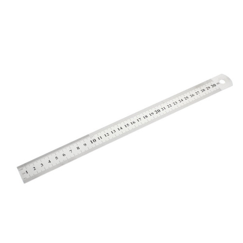 Aexit Double Side Linear Measurement Marked 30cm 12 Inch Stainless Steel Metrication Straight Rulers Ruler Gray