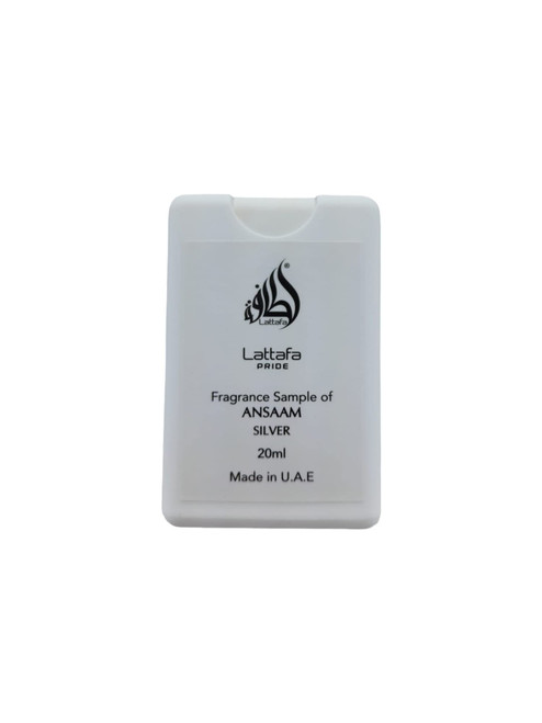 Lattafa Ansaam Silver Eau De Parfum Spray for Unisex, 20ml/0.67 Oz