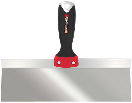 ALLWAY STKB12 Soft Grip Stainless Steel Taping Knife with Hammer End and Screwdriver Bit, 12"