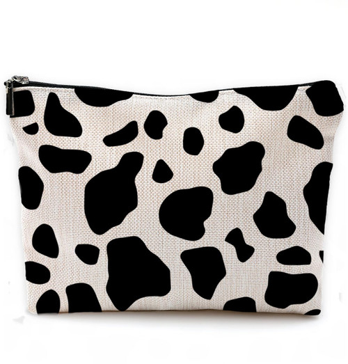 NEGIGA Cow Print Makeup Bag, Cow Print Gifts for Women, Cow Gifts for Cow Lovers Women, Cow Print Small Makeup Cosmetic Bag for Purse