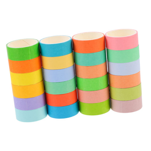 STOBOK 24 Rolls Adhesive Tape Floral Washi Tape DIY Craft Tape Glitter Masking Tape Journal Gift Packing Tape Washi Tapes Christmas Stickers Tapes Flash Macaron Japanese Paper