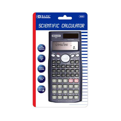 BAZIC Scientific Calculator 240 Function w/Slide-On Case, Engineering Calculators LCD Display, Great for Students and Professionals, Black 1-Pack