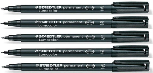 STAEDTLER Lumocolor Black Superfine Permanent Marker Pens Pack Of 5 Waterproof Smudge Resistant Quick Dry Cd Dvd Ohp STAEDTLER Lumocolor Black Superfine Permanent Marker Pens Pack Of 5 Waterproof Smudge Resistant Quick Dry Cd Dvd Ohp