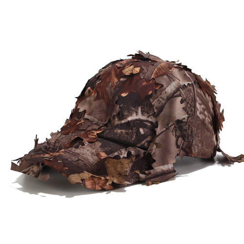 KEKY 3D Leafy Camo Hunting Hats for Men Baseball Cap Women Camouflage Printed Trucker Hats Breathable (Brown Baseball Cap)
