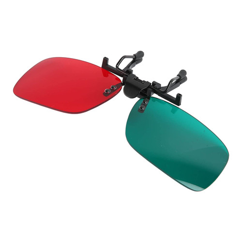 Red Green Glasses Clip On Left Green Right Red Amblyopia Glasses, Red Green Glasses Spectacles for Vision and 3D, Eyeglass for Amblyopia Training Visual Function Training