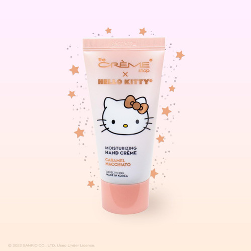 The Creme Shop x Hello Kitty Pocket Portable Soothing Advanced Luxuriously Hand Creams Shea Butter Vitamin E - Superior Hydration and Repair for Dry Skin Cute Scented - Caramel Macchiato