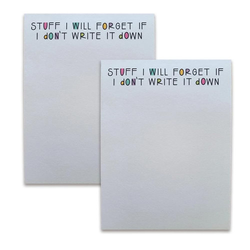 Quirky to Do List Notepad Set, 2 Pieces Funny Sticky Note with 100pcs Funny Pages, Daily Planner Notepad Pads Sticky Note, Note Pad for Office School (Color : Stuff Notepad)