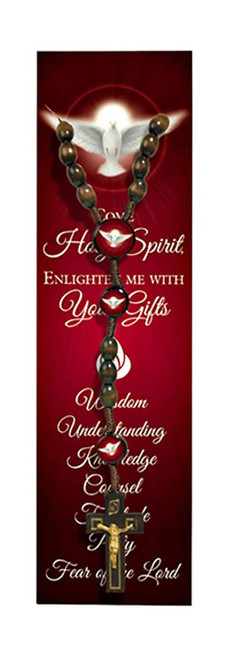 Needzo Come Holy Spirit Confirmation Cord Rosary and Bookmark, 19 Inch