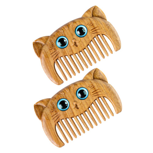 minkissy 2pcs Carved Wooden Comb Wooden Hair Comb Wooden Comb for Men Combs for Women Hair Comb Set Portable Travel Comb No Static Wooden Combs Fine Tooth Comb Beard Comb Sandalwood Comb