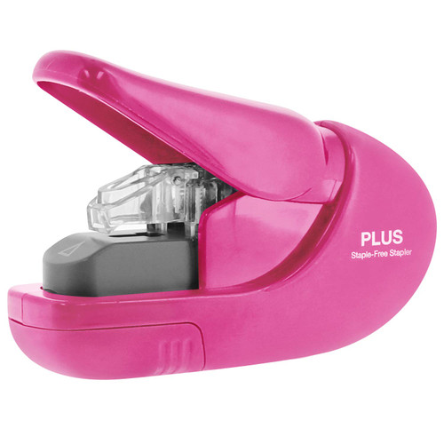 Paper Clinch Staple Free Stapler Pink