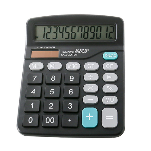 Solar Calculator Electronic Calculator LCD Display Two-Way Power 12 Digits Solar Battery Financial Scientific Calculator for Office Calculator Office Calculator