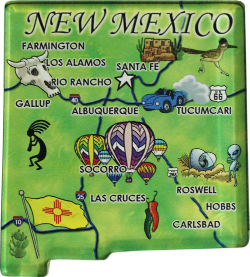 New Mexico - Acrylic State Map Refrigerator Magnet