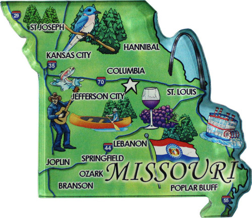 Missouri - Acrylic State Map Refrigerator Magnet