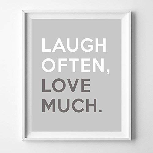 Laugh Often Love Much Typography Poster Quote Wall Art Typographic Design Print Home Decor - Unframed