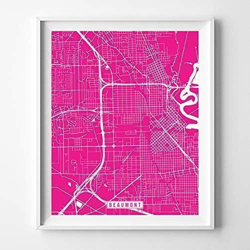 Beaumont Texas City Street Map Wall Art Home Decor Poster Urban City Hometown Road Print - 70 Color Choices - Unframed Beaumont Texas City Street Map Wall Art Home Decor Poster Urban City Hometown Road Print - 70 Color Choices - Unframed