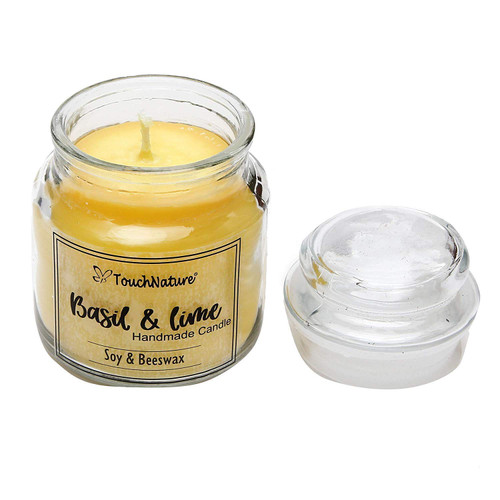 Touch Nature Basil & Lime Soy and Beeswax Jar Candle