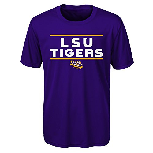 Gen 2 NCAA LSU Tigers Youth Boys Short Sleeve Performance Tee, Youth Boys Large(14-16), Regal Purple