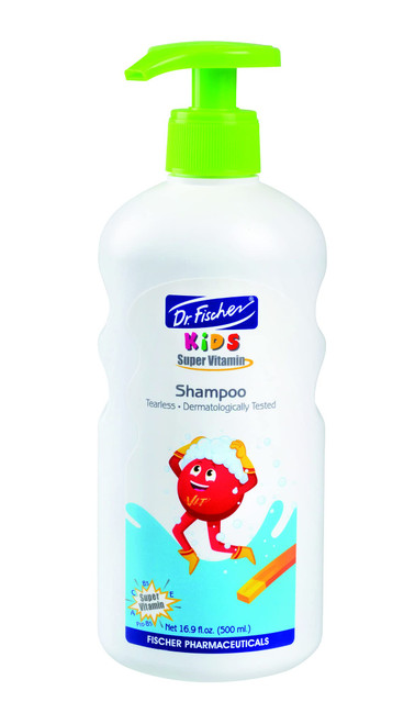 Dr. Fischer Hypoallergenic Plus Tearless Kids Shampoo, Kiwi and Melon, 16.9 oz.