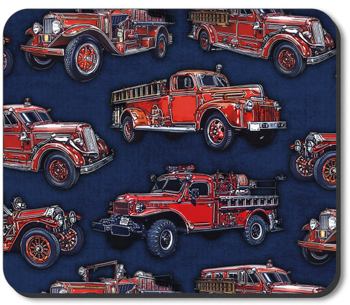Art Plates Brand Mouse Pad - Vintage Fire Trucks - Image by Dan Morris
