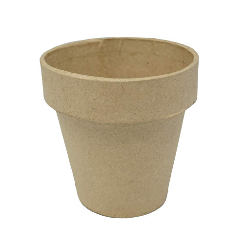 Homeford Mini Paper Mache Clay Pot, Natural, 4-Inch