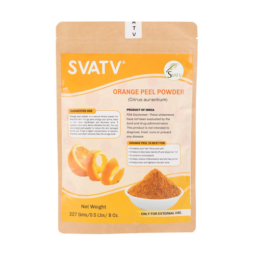SVATV Orange Peel Powder| Natural, Soft and Smooth Skincare Powder | Face Pack | Used for Soap making - 227g, Half Pound