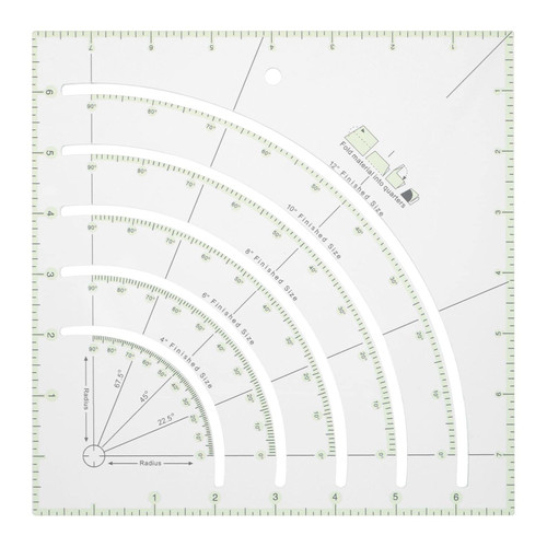 Ciieeo Quilts T Ruler Acrylic Quilting Ruler, Quilt arc Circle Cutter Ruler Large Circle Template Circle Acrylic rulers Arcs& Fans Quilting Rulers Quilting Rulers Quilting Rulers Quilting Rulers